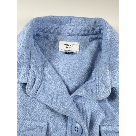 American Eagle Shacket, Woman's Size Medium, Light Blue, 100% Cotton, Button Up - Picture 2 of 9